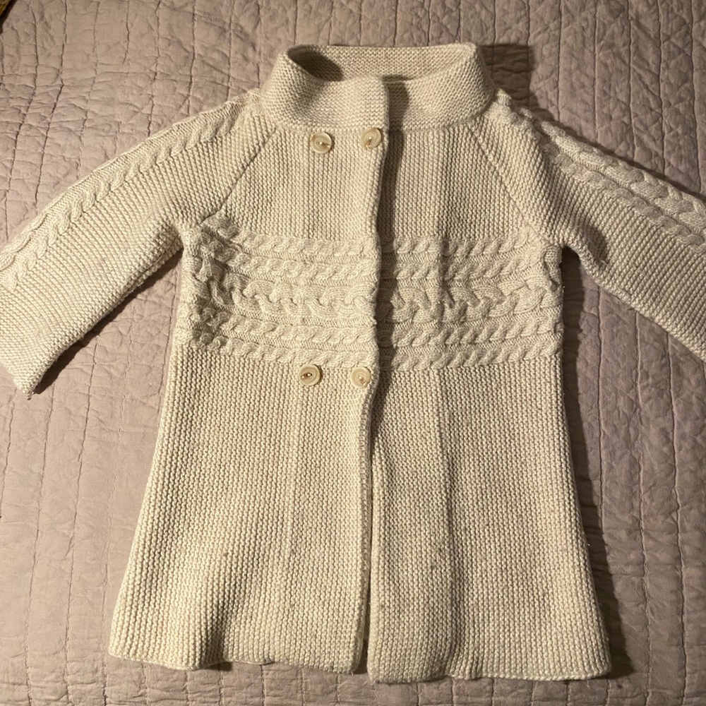 Ann Taylor Loft chunky wool sweater, cream